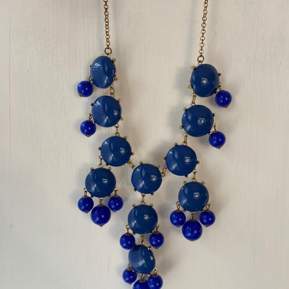 Navy Bubble Statement Necklace With Gold Chain - Picture 2 of 2